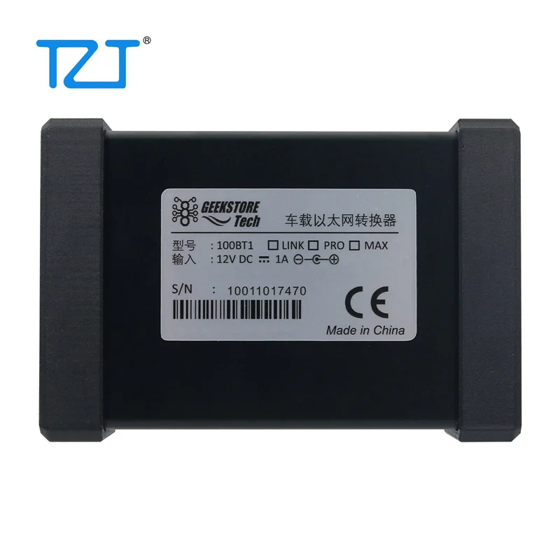 Conversor ethernet de veículo tzt 100bt1-pro2 100mbps para conversor de mídia ethernet padrão rj45 com interface hmtd/15edg 3.81mm
