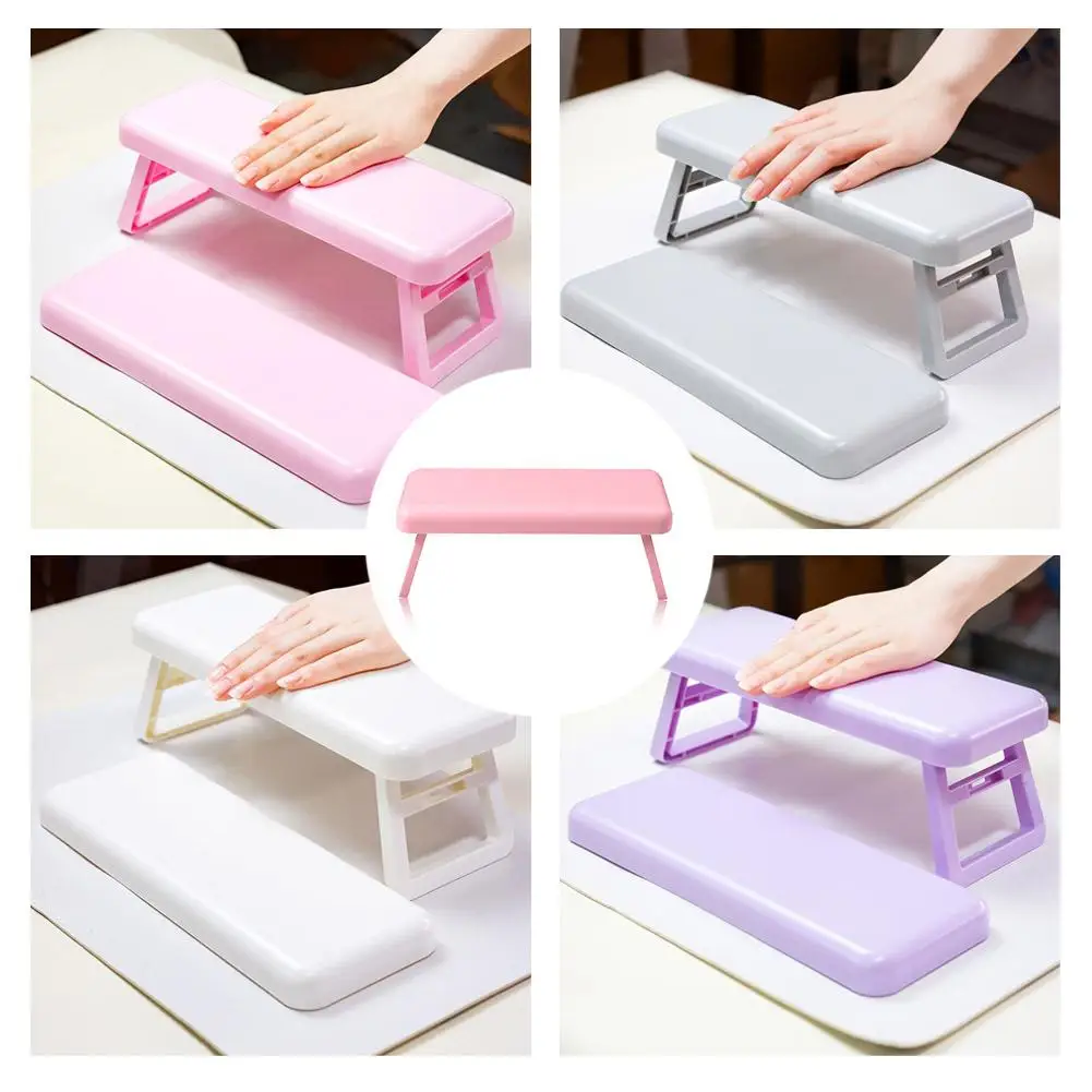 Folding Nail Hand Manicure Rest Arm Stand Pillow Cushion Mat Holder Armrest Salon Desk Table Practice Support Polish Sponge O1T5