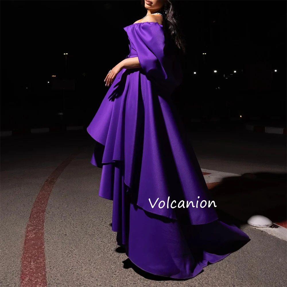 Gaun Midi A-line Bahu Terbuka Pita Selempang Charmeuse Kustom Acara Dipesan Lebih Dahulu Malam Formal Sederhana Elegan