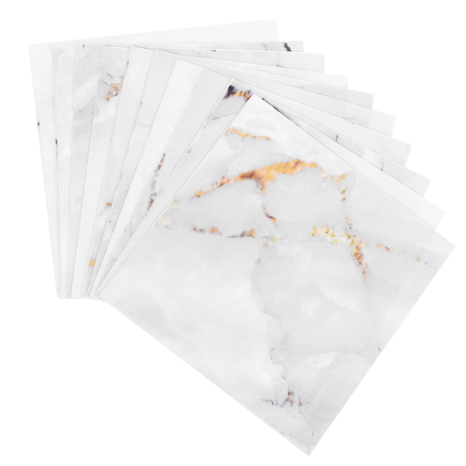 

10Pcs Realistic Marble Tile Wall Stickers Self-Adhesive Peel Stick Kitchen Bathroom Cabinet Waterproof Decorative Wall Tiles