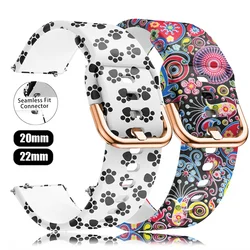 Silicone band For Amazfit GTS/4/3/2/2e/Mini/GTR 4/3/Pro/2/2e 42/47mm stratos 2/3 women sport Printed Bracelet amazfit bip u pro