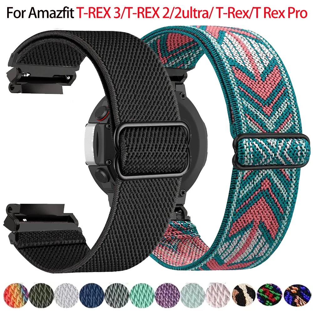 New Elastic Nylon Strap For Huami Amazfit T-REX 3/2 Smart Watch Band Sports Bracelet For Xiaomi Amazfit T-Rex/T Rex Pro 2 Correa