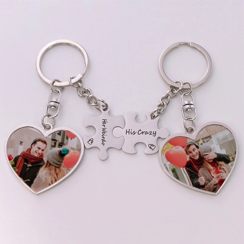 Pieces Sublimation Blank Keychains Double Sided Rotatable Photo Keyring Accessory for Customes Creation Daily Use