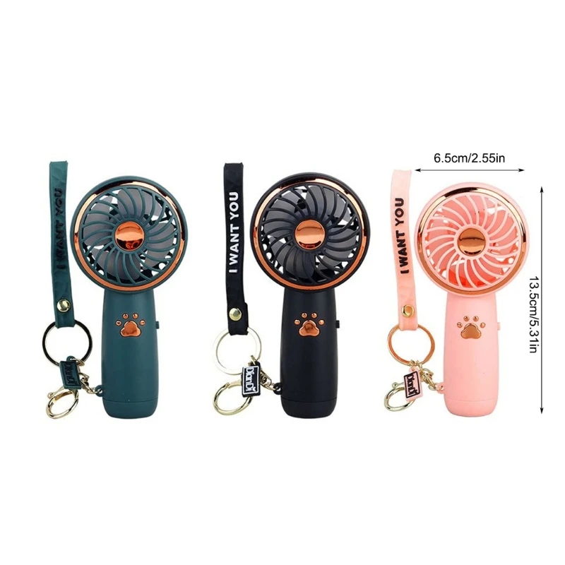 Verão ventilador portátil carregamento usb mini ventilador com luz led ventilador portátil para casa ar livre desktop