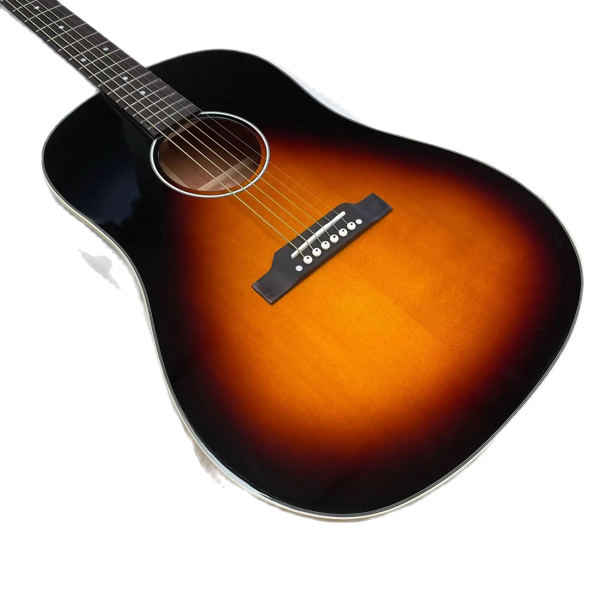 New J45 Model Acoustic Guitar Ebony Fretboard/Bridge,Bone Nut/Saddle  In Sunset 202402