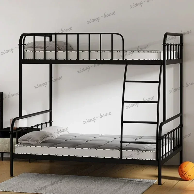 LJY 150cm 120cm 100cm Bunk Bed Bedrooms Hotel Furniture Home Simple Modern Elevated Iron Black Loft Bedroom Beds And Bed Frames