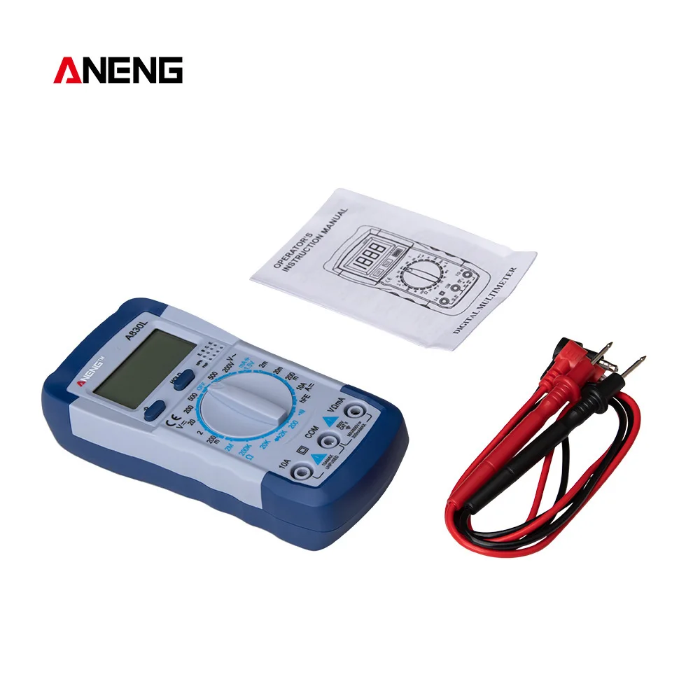 ANENG A830L LCD multimetro digitale amperometro elettrico voltmetro Tester misuratore di corrente palmare DC AC diodo di tensione strumento di frequenza
