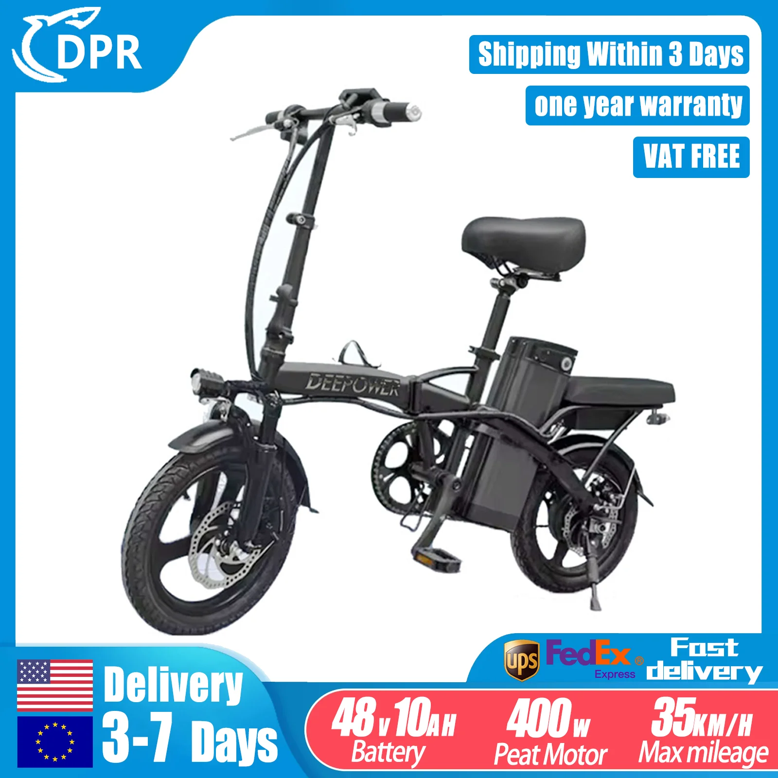 400W Aldult Electric bike 14inch Mini electric bicycle 48V10AH Folding ebike for City Commuting e bikes With lithium Battery