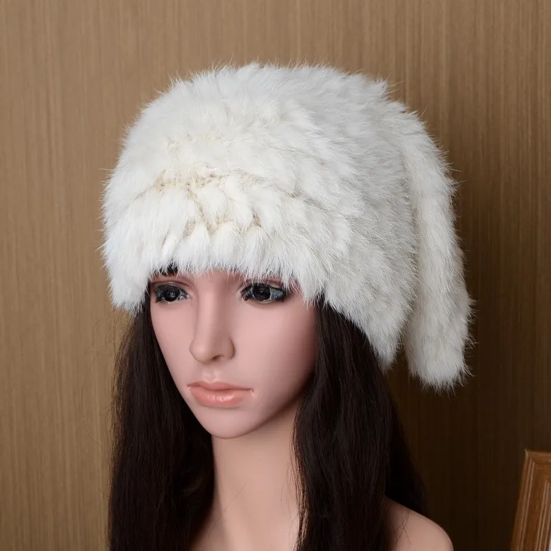 

Fashionable new fur woven hat for women ear cover and cute