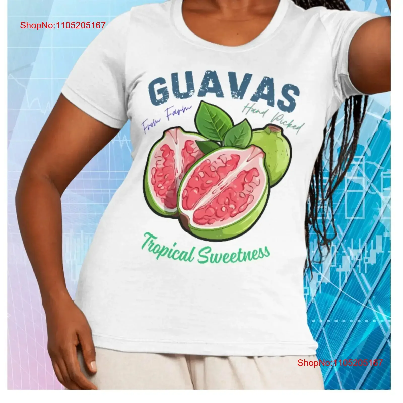 تي شيرت Guavas الاستوائية الصيفية المطبوعة بالفواكه ملابس الشاطئ هدية ممتعة عتيقة مصممة ملابس كاجوال جرافيك