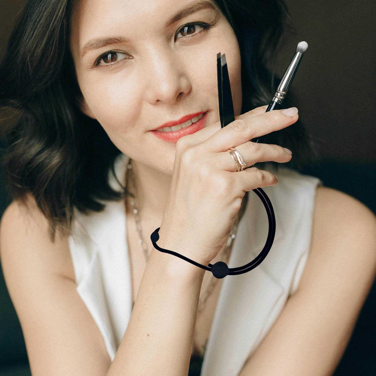 

Eyelash Tweezers Silicone Wristbands Anti Slip Lash Grafting Tools Extensions Makeup Accessories eyelash tools