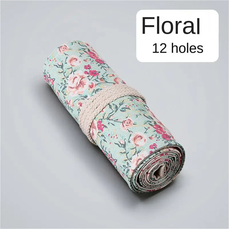 Storage Bag Thickened Canvas Bundle Strong Small Floral Fresh And Simple Pen Curtain Pencil Case Not Easy To Loose Easy Access