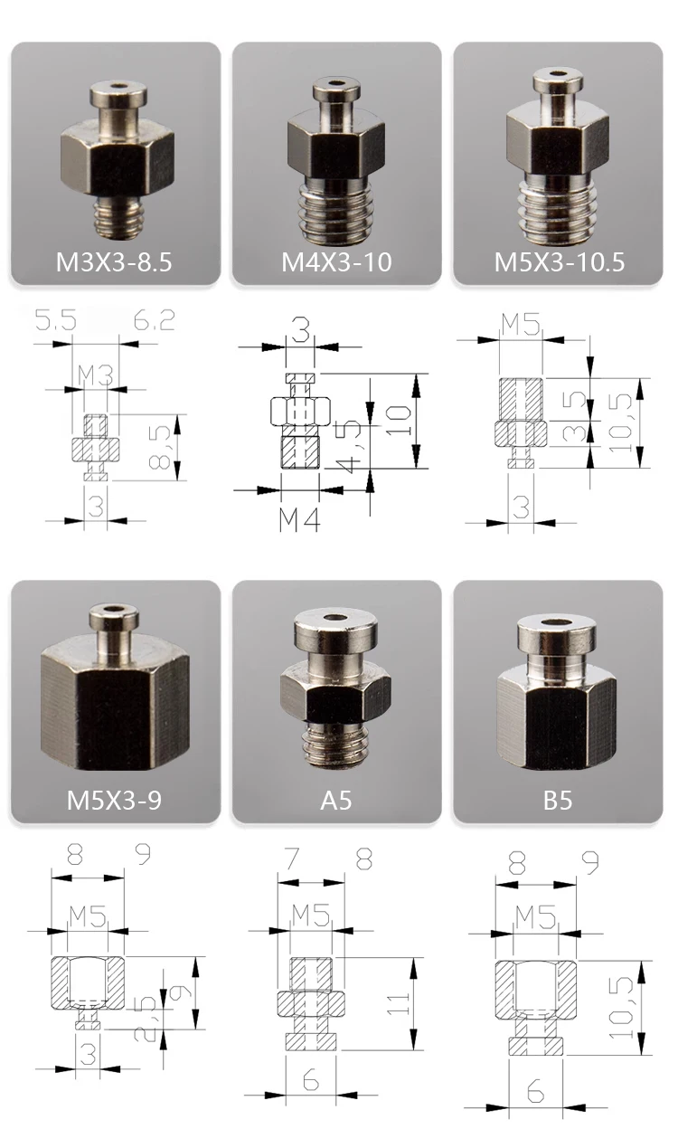 5pcs/lot ZP2-B02MU ZP2-B035MU ZP2-B04MU ZP2-B05MU Robotic Vacuum Suction Cups Series Matching Fixture Heads