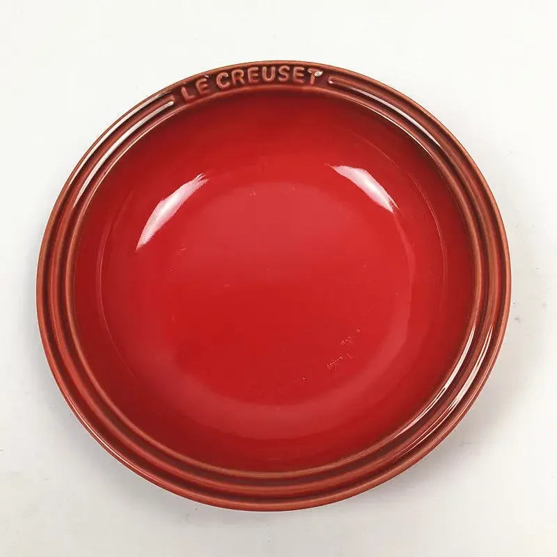 Le Creuset Cool Color 20cm Ceramic Dinner Plate Soup Plate Pasta Plate Deep Dish Home Use French Style Flat  Dishware