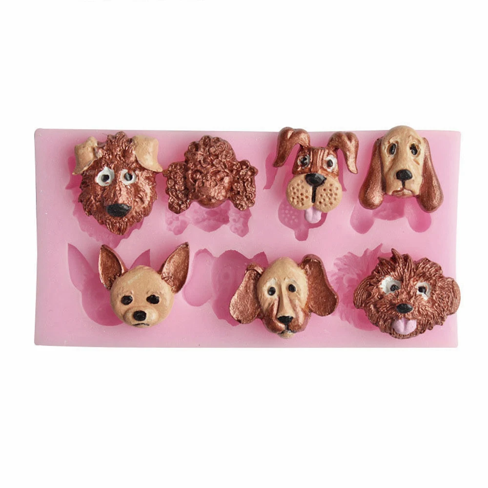 

Pet Dog Head Silicone Cake Fondant Mold Animal Icing Chocolate Baking Mould Sugarcraft Decor DIY Resin Clay