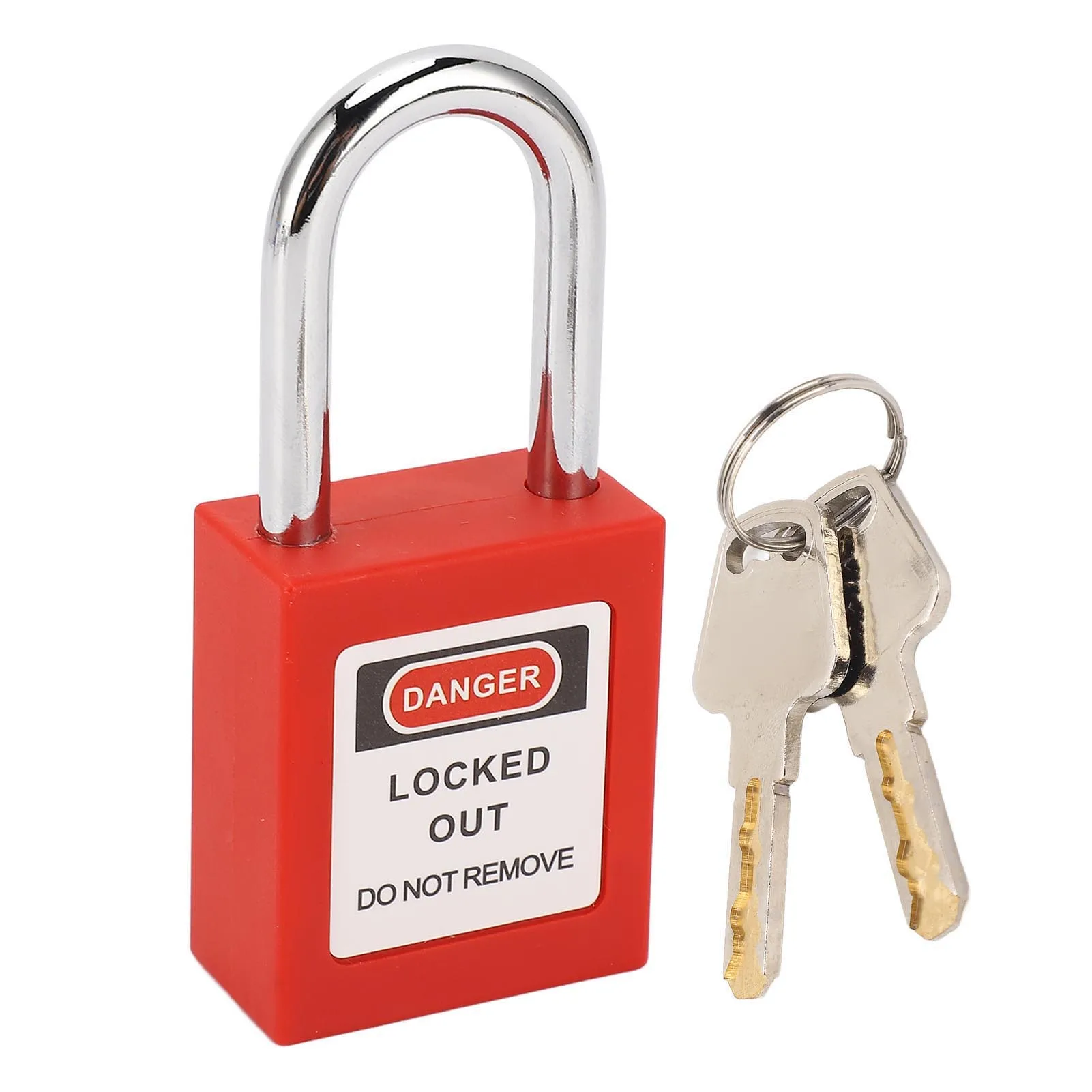 38 mm Sicherheits-Vorhängeschloss, fester Körper, Edelstahl-Verriegelungs-Tagout-Schloss mit 2 Schlüsseln für Industrie, Lager, Sicherheitsschloss, Sicherheits-Vorhängeschloss