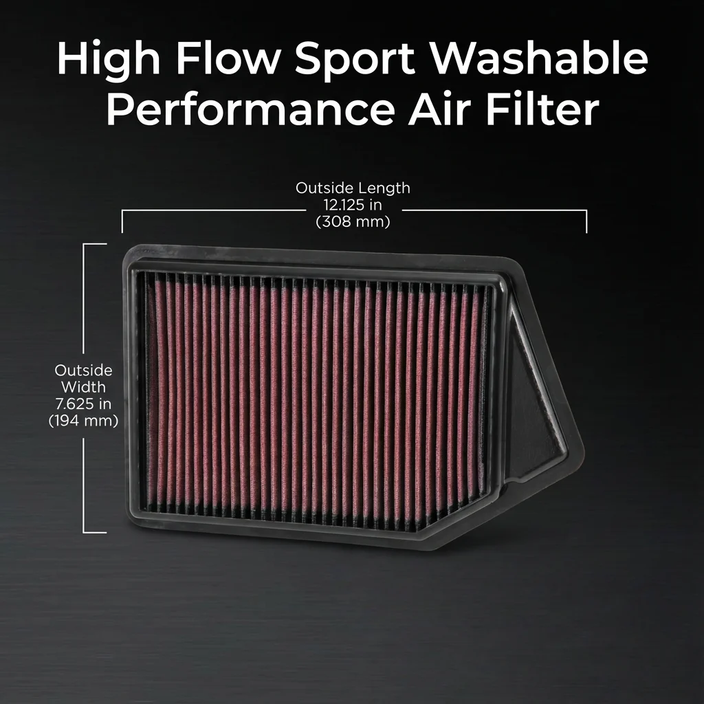 for Acura TLX 2.4L Honda Accord CU Spirior 2.4L 2013-2020 High Flow Sport Washable Performance Air Filter 33-2498 172205A2A00