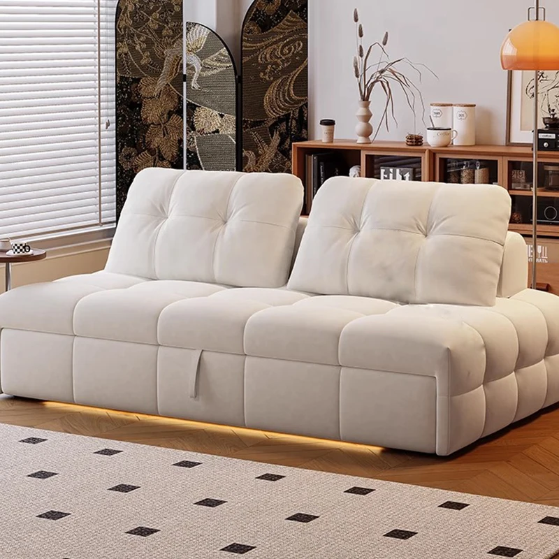 

#Modern Minimalist Cat Paw Fabric Sponge Folding Double Sofa Bed