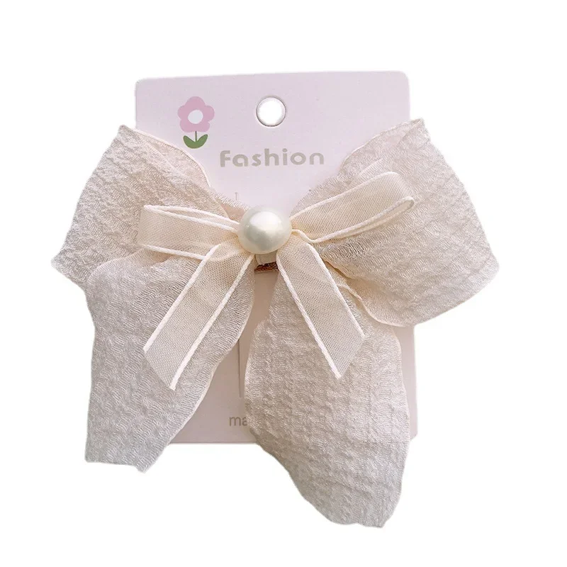 Pince à cheveux en dentelle florale pour bébé fille, épingle à cheveux pour enfants, vêtements de sauna pour tout-petits, style français, nœud papillon beige, jolie princesse douce