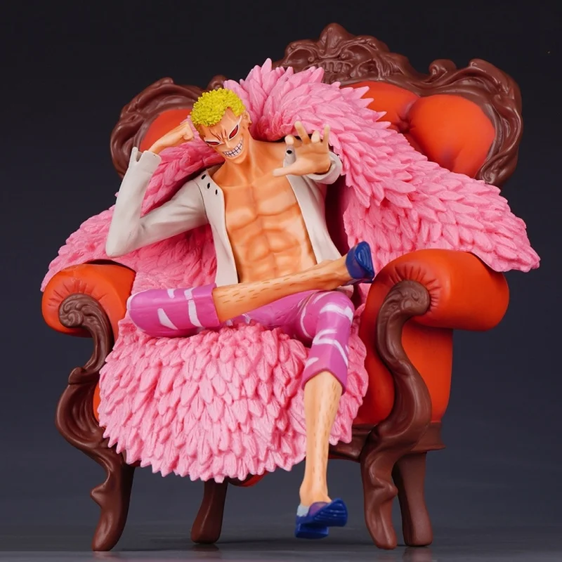 

23 см цельная аниме-фигурка Donquixote Doflamingo, диван, сидячее положение, экшн-фигурка, статуя, украшения, сборная модель, подарочные игрушки