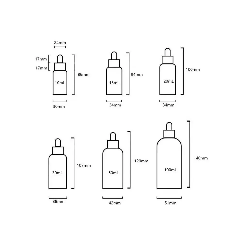 Bamboo Essential Oil Bottles 10ml-30ml Refillable Serum Dispensing Bottles Eye Dropper with Pipettes Cosmetic Sample Container