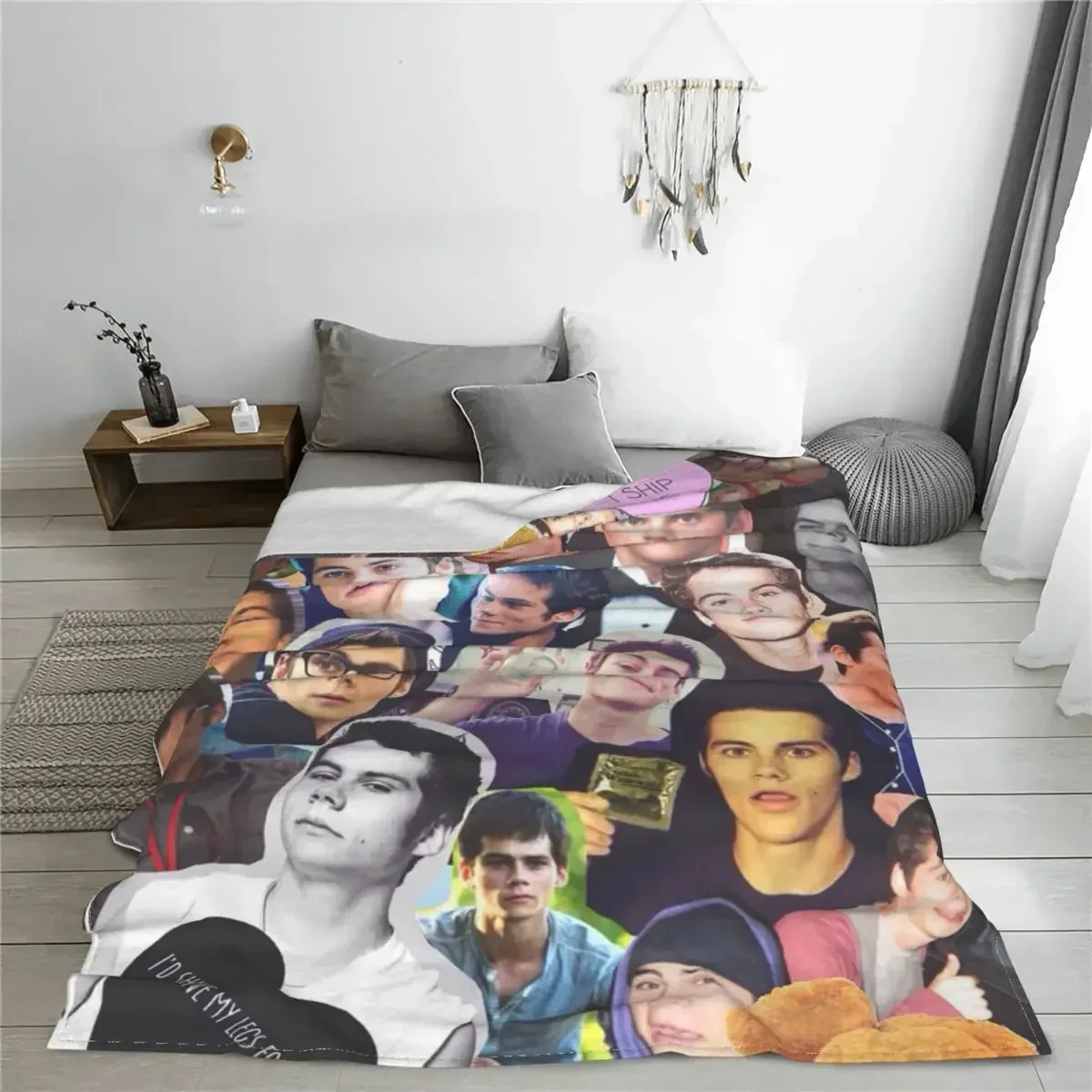 Dylan O'Brien Photo Collage Blanket Flannel Throw Blankets Summer Air Conditioning Decoration Ultra-Soft Warm Bedspreads