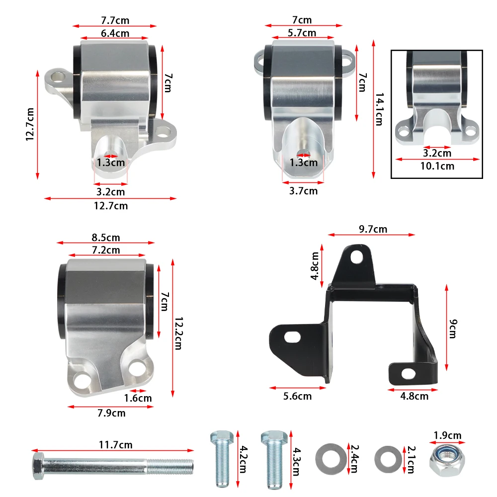 Engine Billet Motor Torque Mount Bracket kit Replacement For Honda Civic EKSTK 62A Street D16 B16 B18 EK 1996-2000