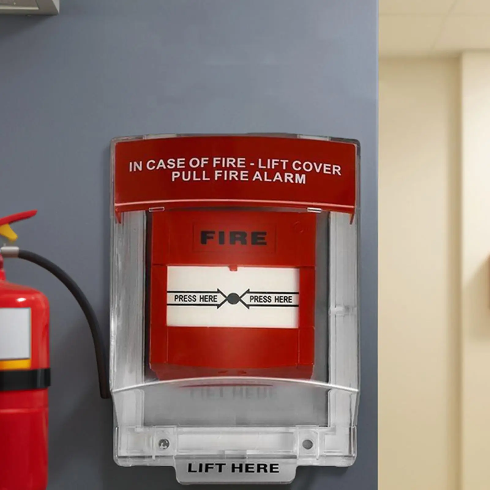 حامي محطة السحب PVC واقية شفافة الأمن جهاز إنذار مقاوم للحريق حامي للمالك المنزل مكتب التجاري