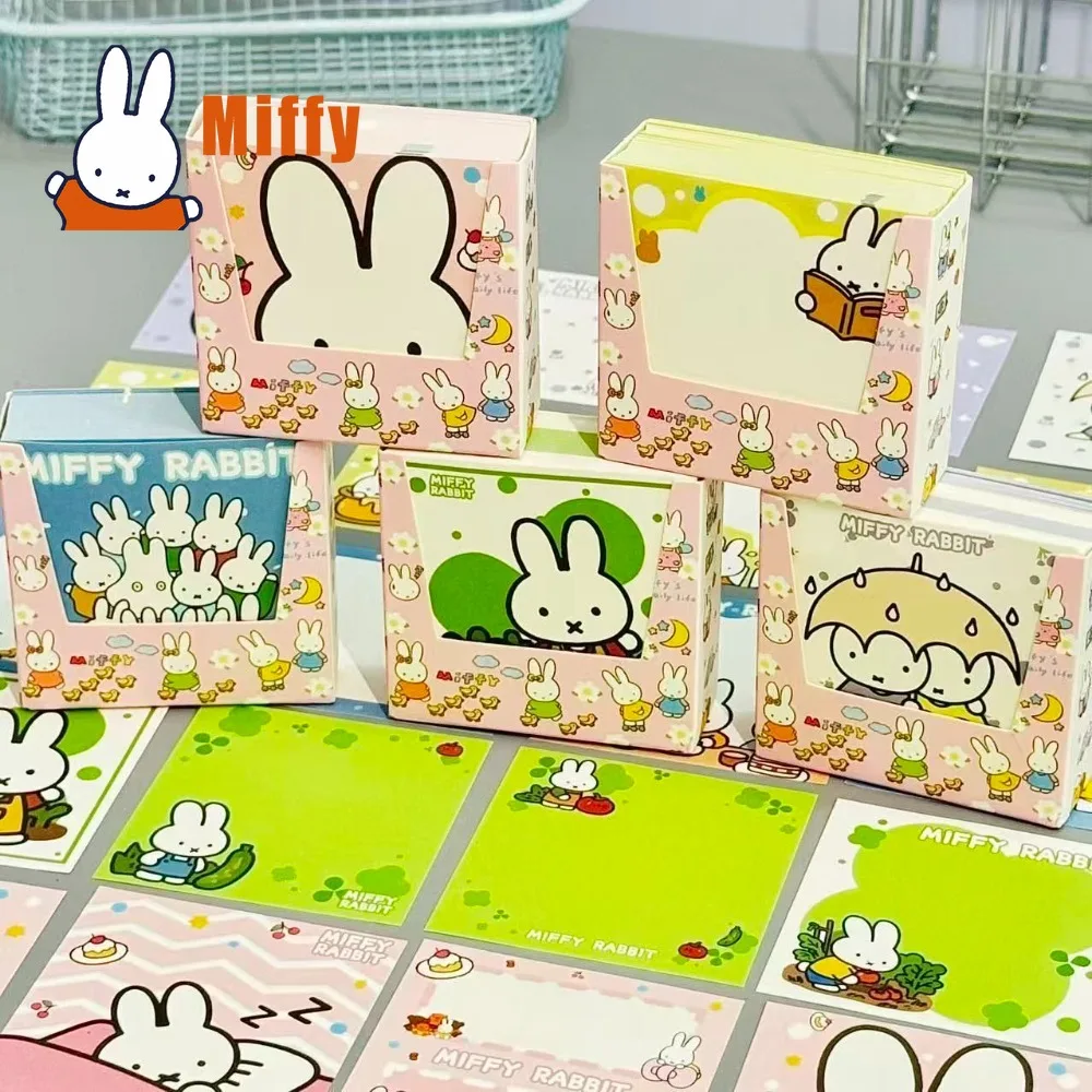 Kawaii Miffy Sticky Notes Cute Rabbit Memo Pads Adorable Pastel Colorful Blank Notepads School Office Planner Journal Gift