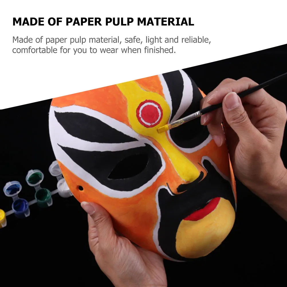 

16pcs Diy White Paper Masks Blank Pulp Face Mask For Masquerade Party Carnival Halloween Decor Craft Activity Kids Pretend Play