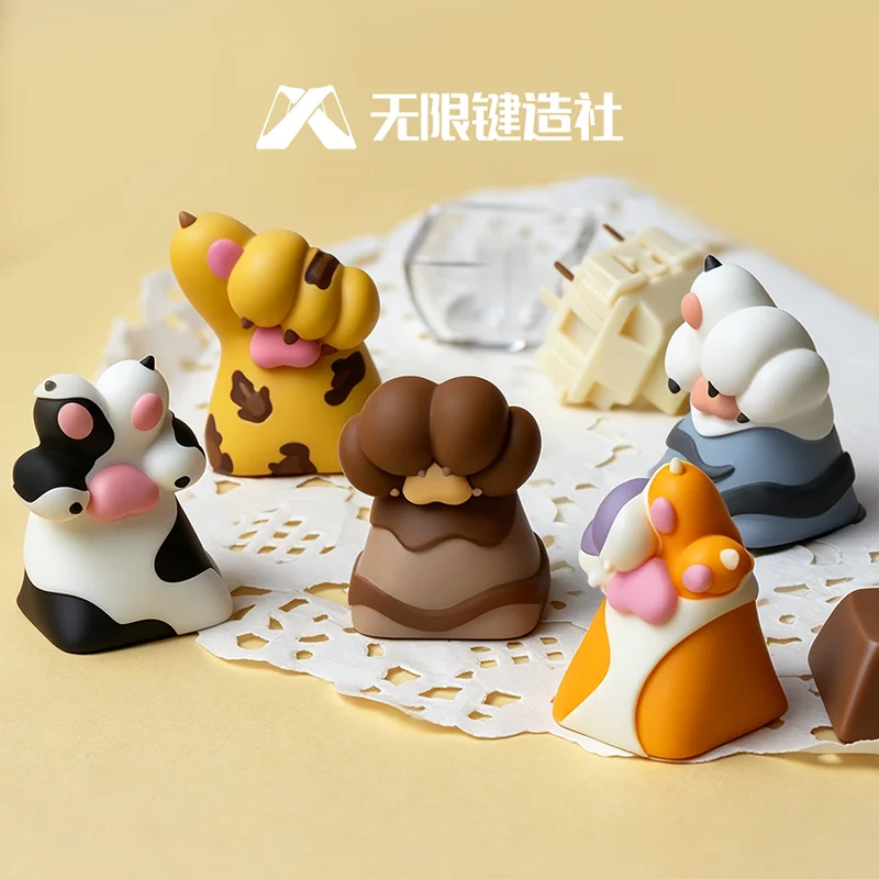 Колпачок для клавиатуры Wuxian Jianzaoshe Cat Paw Resin, одиночный, для клавиши Esc, оригинальный, настраиваемый, сменный, для механической клавиатуры, ручной работы, милый, декоративный