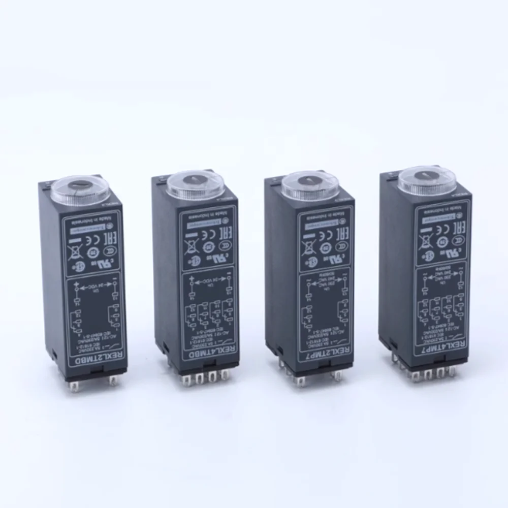 100% Original Schneider Zelio Time Relay REXL2TMBD DC 24V 0.1s-100h On Delay Timer REXL2-TMBD Electric Delay Contactor Din Rail