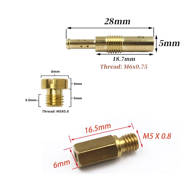 20pcs Motorcycle Carburetor Main/Pilot Jet Vice Injector Nozzle For PWK PWM PE PD PJ FCR-MX CV CVK CRS Carb Jets