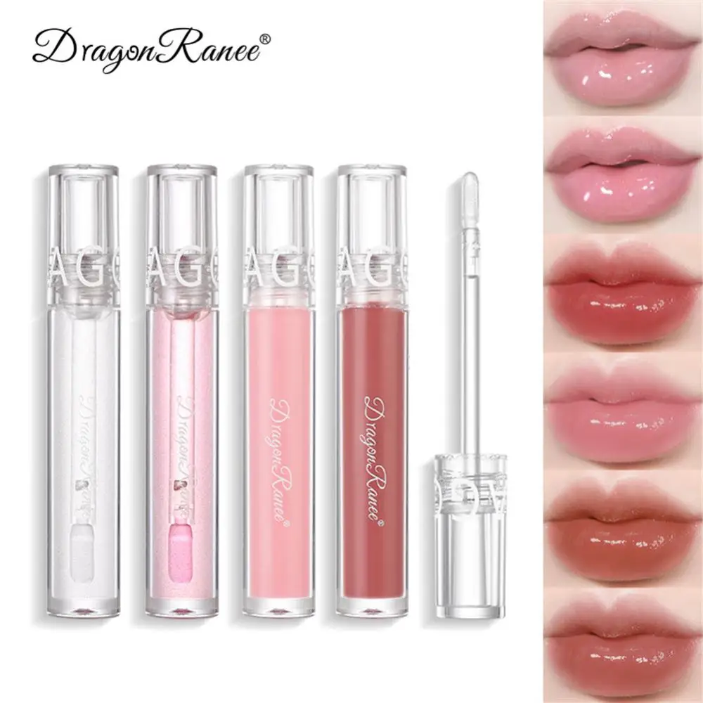 Espelho de água labial gloss labial glaze vidro transparente óleo labial à prova dwaterproof água líquido batom lipgloss lábios cosméticos 6 cores compõem