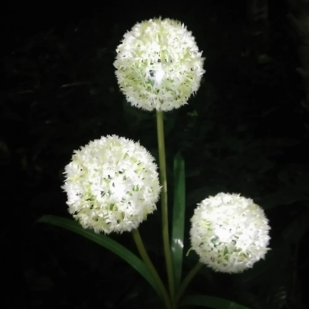 

Solar Powered Lawn Lamp Led Dandelion Shaped Ground Plug Light Garden Yard Patio Decoration Night Lamp Creamy White