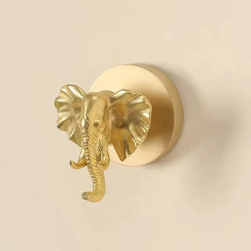 3D Animals Leaf Doorroom Brass Bearing Hooks Bathroom Indoor Kitchen Hallway Wall Clothes Hooks Wall Hangings Row Hooks