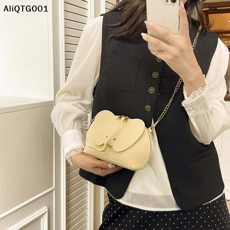 

New Korean Fashion Solid Color PU Leather Phone Purses Mini Elephant Crossbody Bags Ladies Lovely Casual Bags For Women