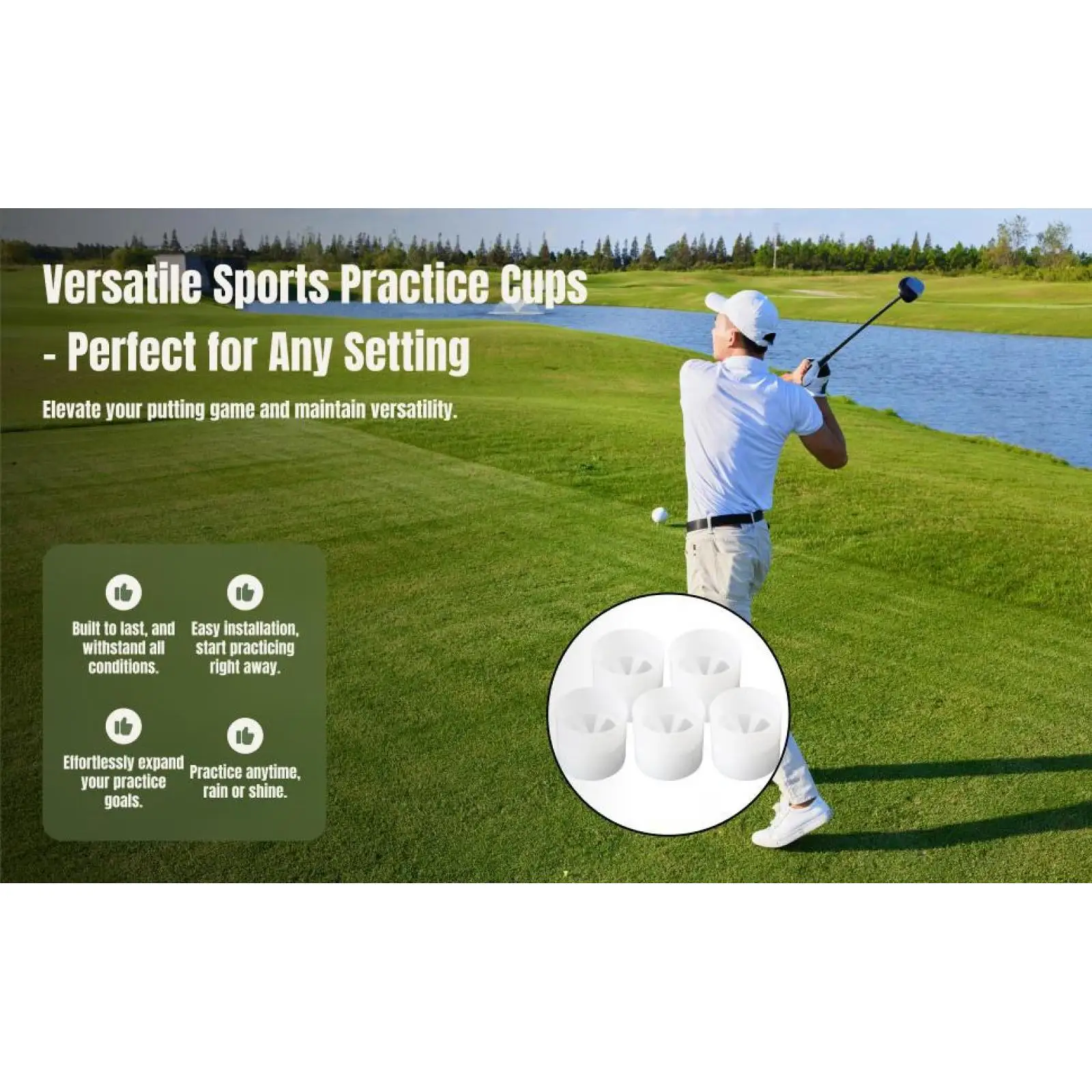 

Пластиковая чашка для гольф-флага, оригинальные принадлежности для гольфа для дома, офиса и тренировок