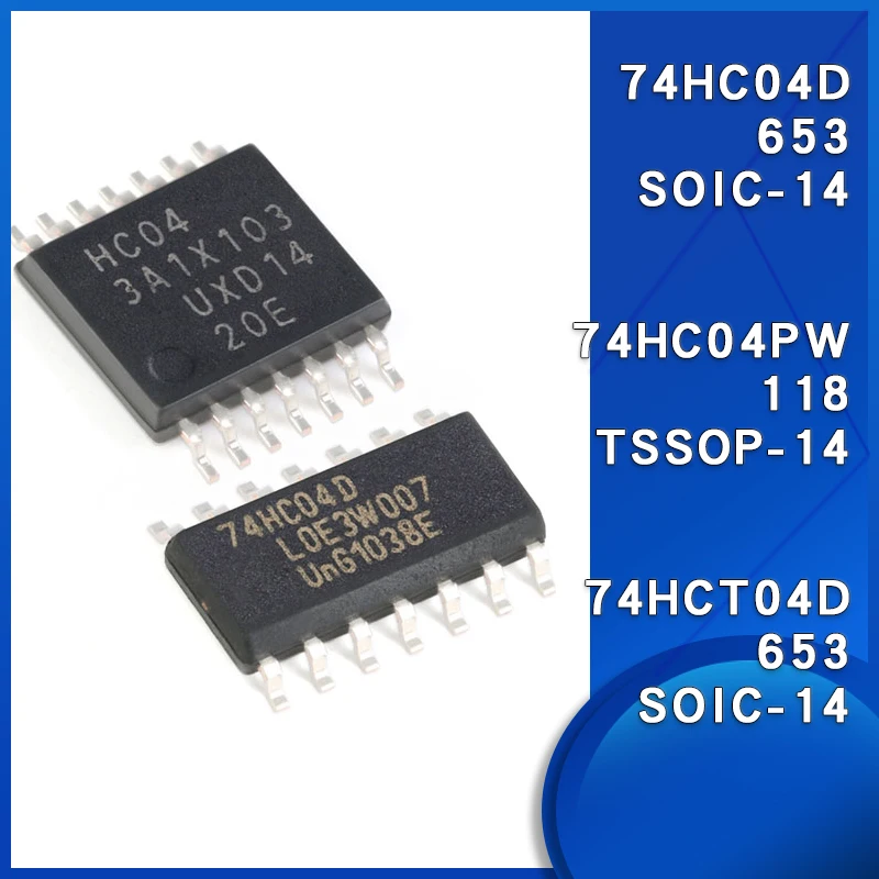 5pcs 74HC04D 74HC04PW 74HCT04D SOIC-14 TSSOP-14 six way inverter chip logic chip