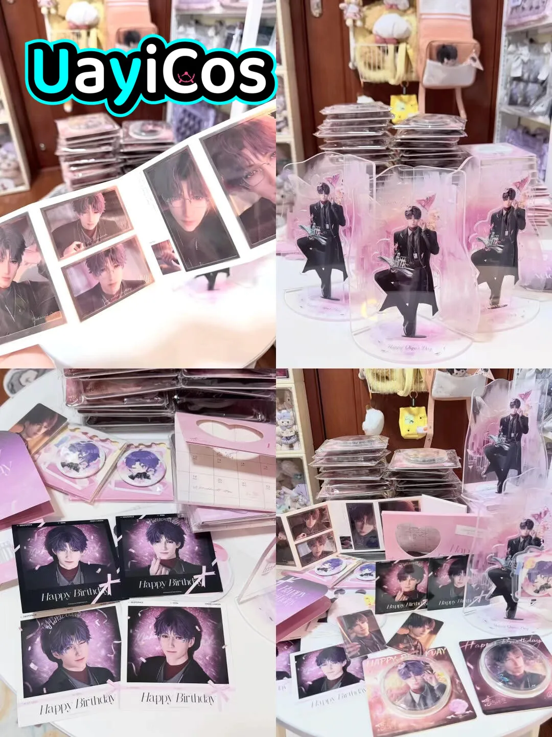 In Stock Official Love and Deepspace Rafayel 2026 Birthday Badge Stand Photo Card Set Ornament Duskbright Steps Series Anime G
