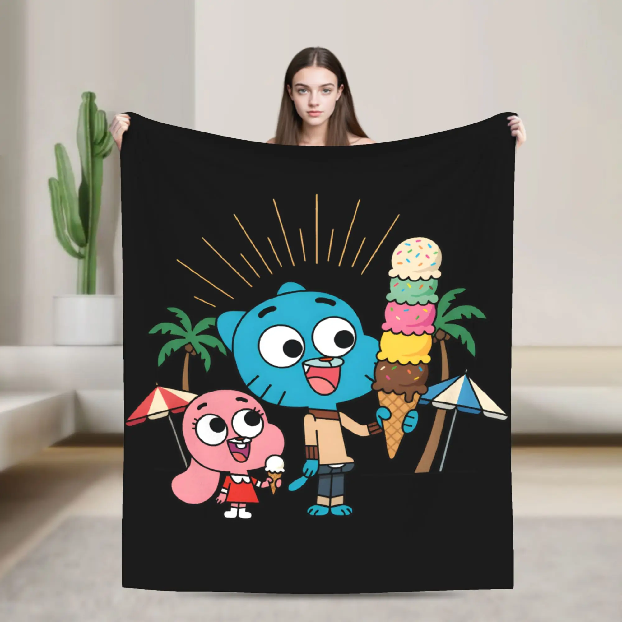 Gumballs & Anais Ice Cream  Velvet Throw Blanket  Blankets for Bedding Office Lightweight Bed Rug,