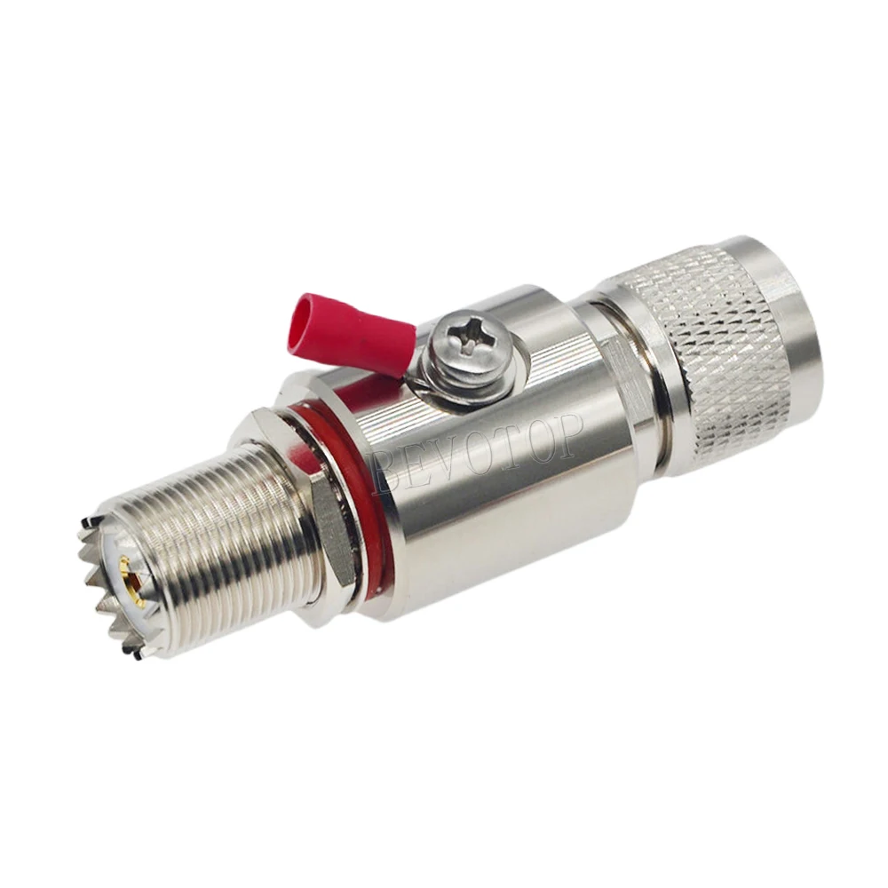 1Pcs PL259 UHF Male to SO239 UHF Female DC-3GHz 50ohm Coaxial Lightning Protector Gas Discharge Protection for Radio WLAN WiFi