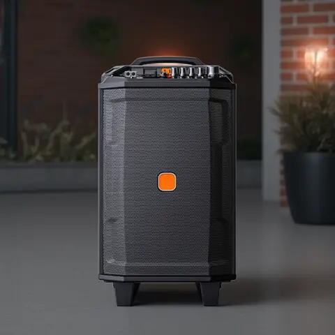 200W 고출력 야외 스피커 8/12 인치 Hifi 패시브 트롤리 스피커, 2MIC Protable Bluetooth 오디오, 가라오케 용 LED 포함