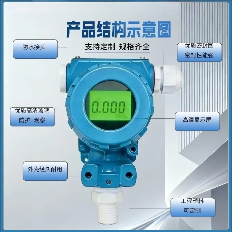 Explosion Proof High Precision Diffused Silicon Pressure Transmitter Vacuum Hydraulic Water Oil Air Pressure Sensor