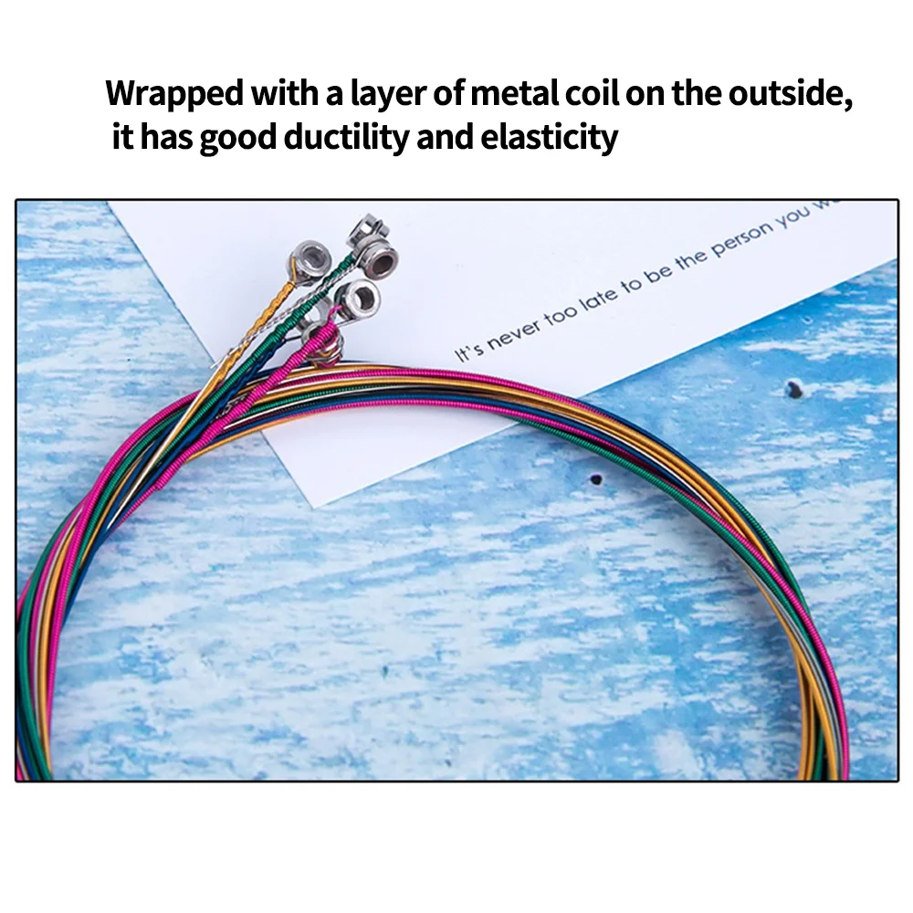 AT77 6Pcs/Set Acoustic Guitar String Replacement Steel String for Musical Instruments Electric Bass Guitar Accessory