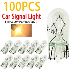 100Pcs Car T10 Halogen W5W 168 194 2825 Trunk Lamp Wedges Bulbs Instrument Light Interior Reading Door Lights Clearance Lamps