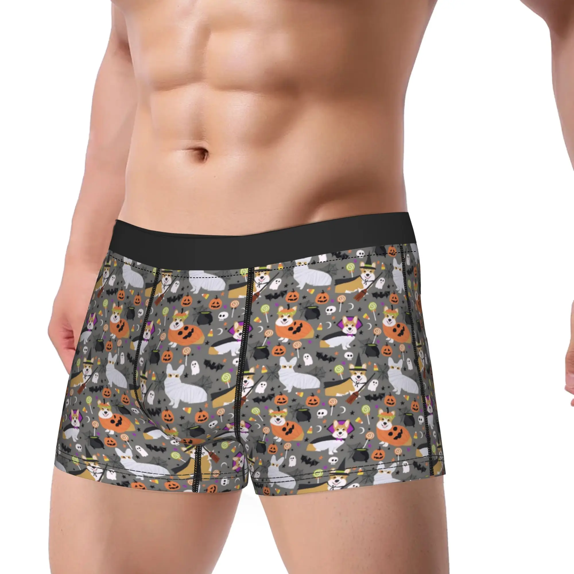 Halloween Ghost Pumpkin Spooky Trick Or Treat Witch Boxers Gag Gift For Men Humorous Underwear  Boxer Underpants