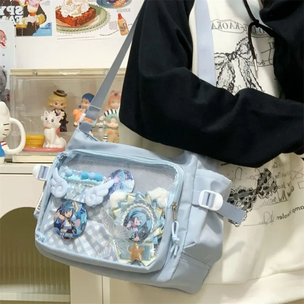 الموضة اليابانية نمط شفاف Itabag Harajuku بولي كلوريد الفينيل قماش حمل حقيبة شارة عرض سعة كبيرة لوليتا حقيبة يد يوميا