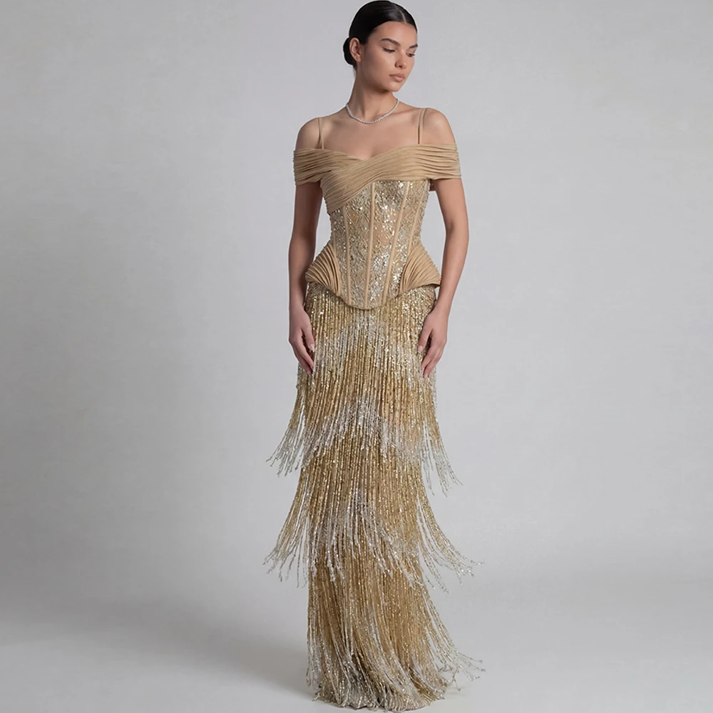 Formelles Abendkleid aus Tüll, anmutiges schulterfreies Ballkleid, zarte, mit Pailletten besetzte, maßgeschneiderte Kleider für besondere Anlässe