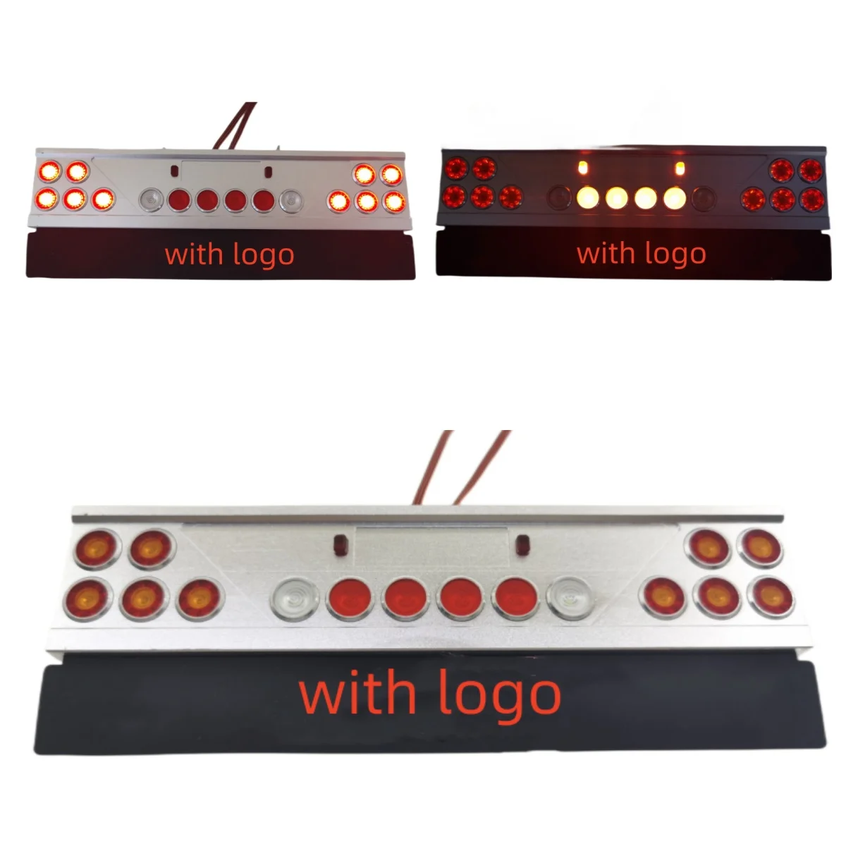 CNC Metal LED Taillight Rear Bumper Lamp for Tamiya 1/14 RC Truck Sca 770s Actros MAN VOLVO 1/14 Trailer Upgrade Parts